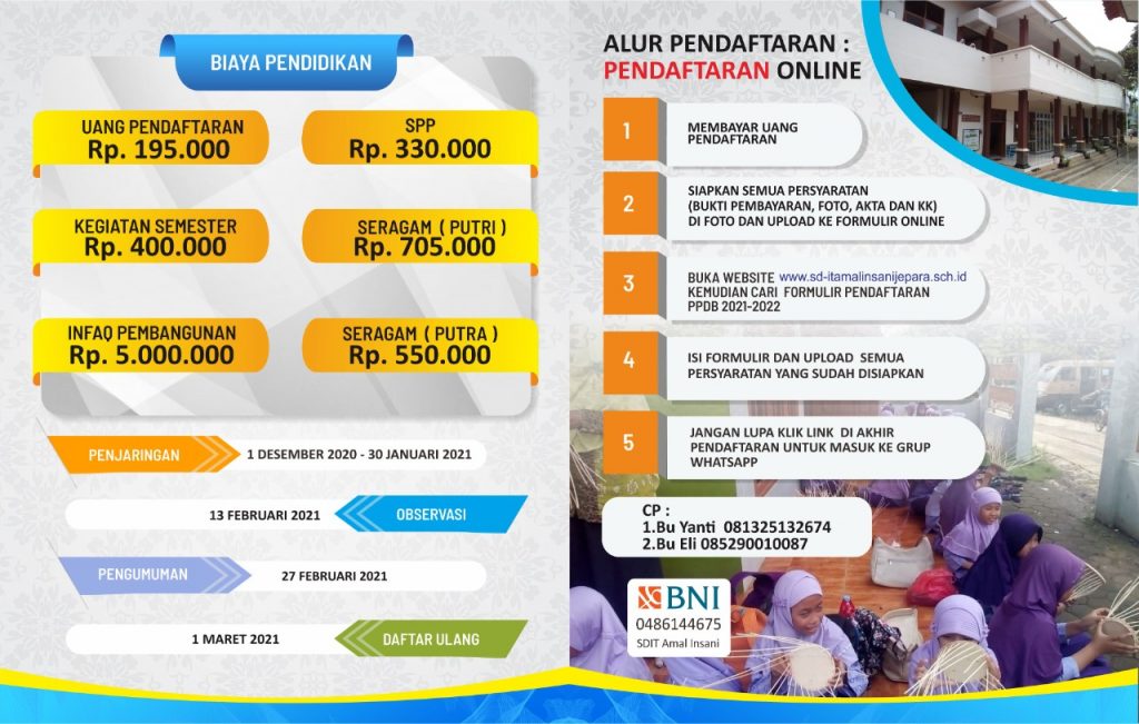 TELAH DIBUKA PPDB 2021/2022 SD IT Amal Insani Jepara