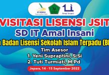 LISENSI JSIT SDIT AMAL INSANI OLEH BADAN LISENSI SEKOLAH ISLAM TERPADU (BLSIT)
